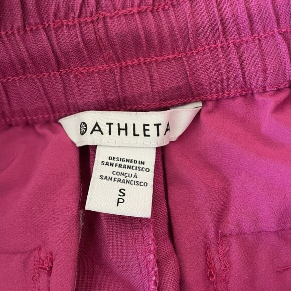 ATHLETA Retreat Linen Wide Leg Pant Size S Beachy Lagenlook Boho Travel Resort - Picture 3 of 11